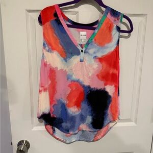 NIC + ZOE Abstract Print Sleeveless Blouse | Size S